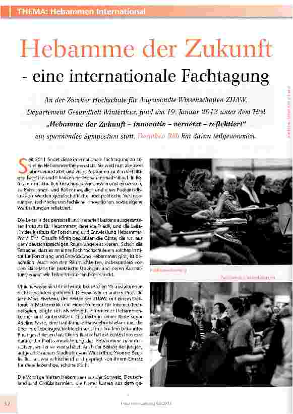 Vorschauseite 1: Hebamme der Zukunft - eine internationale Fachtagung