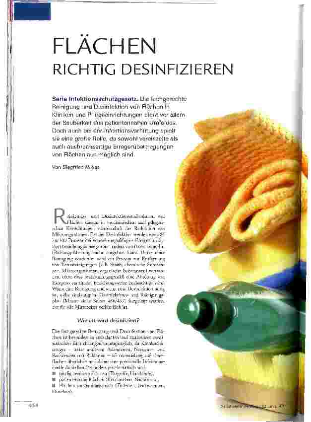 Vorschauseite 1: FLÄCHEN RICHTIG DESINFIZIEREN