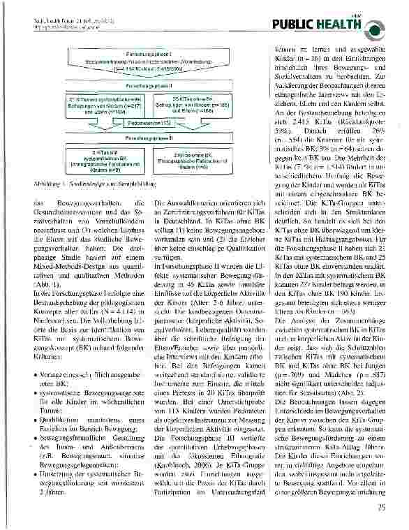 Vorschauseite 2: Körperliche Aktivität von Kindern in KiTas mit und ohne Bewegungskonzept - eine Mixed-Methods-Studie