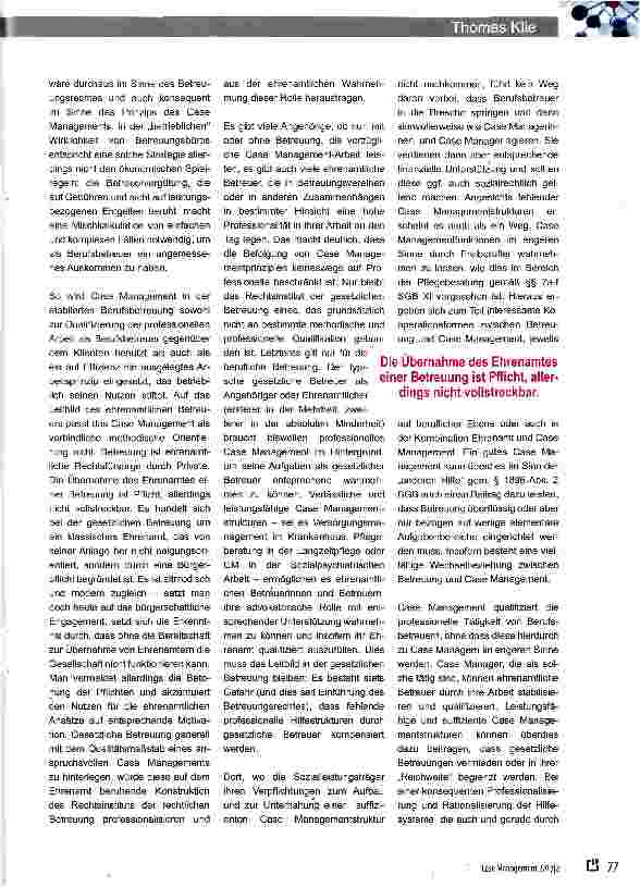 Vorschauseite 3: Rechtliche Betreuung und Case Management - notwendige Grenzungen