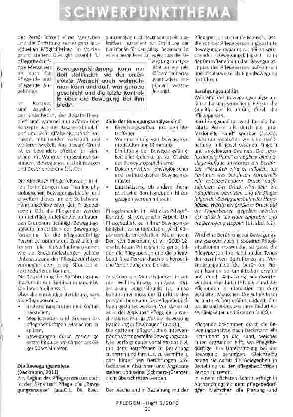 Vorschauseite 2: „BEZIEHUNGSAUFBAU UND BEWEGUNGSFÖRDERUNG DURCH BERÜHRUNGSQUALITÄT
