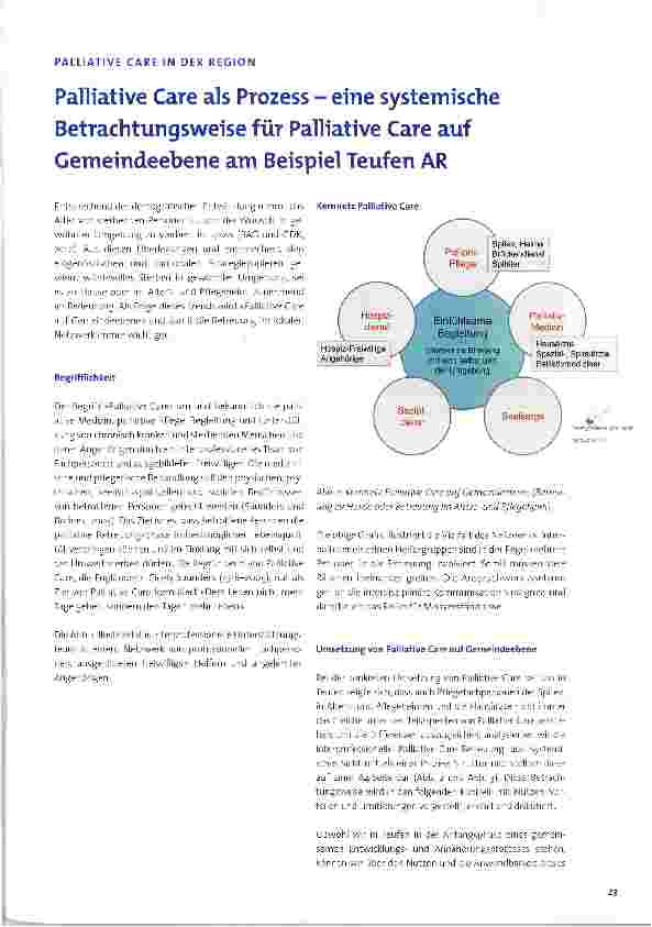 Vorschauseite 1: Palliative Care als Prozess - eine systemische Betrachtungsweise für Palliative Care auf Gemeindeebene am Beispiel Teufen AR
