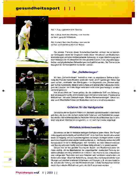 Vorschauseite 2: Der Golfer in der PTPraxis