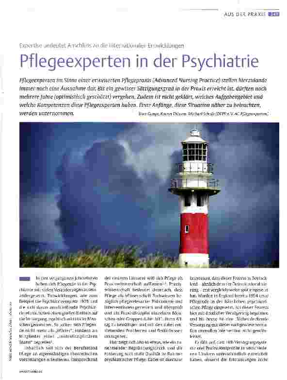 Vorschauseite 1: Pflegeexperten in der Psychiatrie