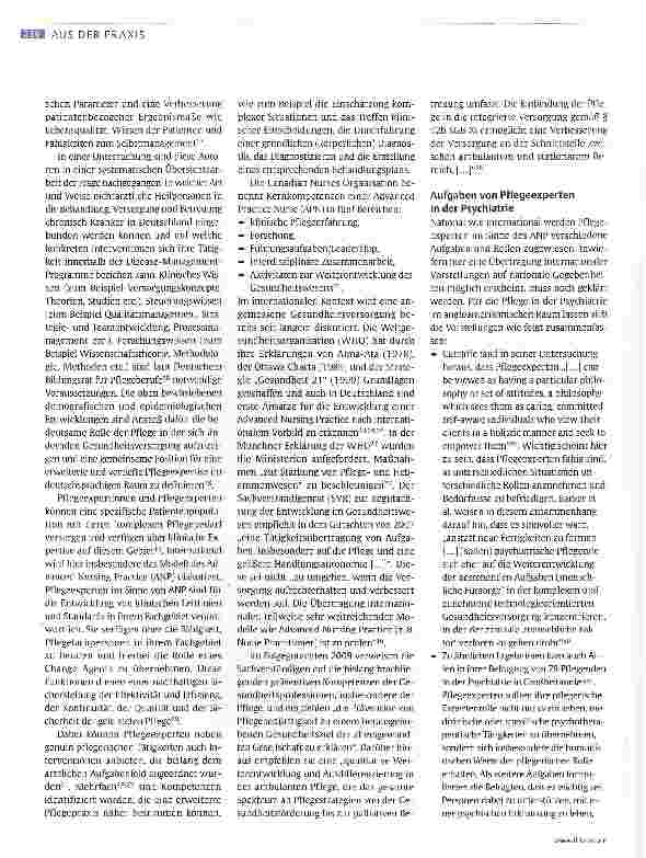 Vorschauseite 4: Pflegeexperten in der Psychiatrie