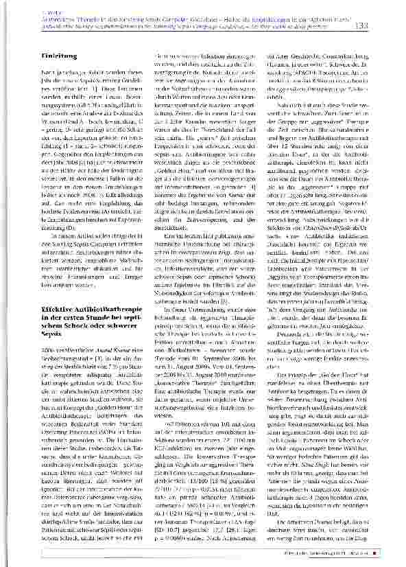 Vorschauseite 2: Antiinfektive Therapie in den Surviving Sepsis Campaign Guidelines -Helfen die Empfehlungen in der täglichen Praxis?