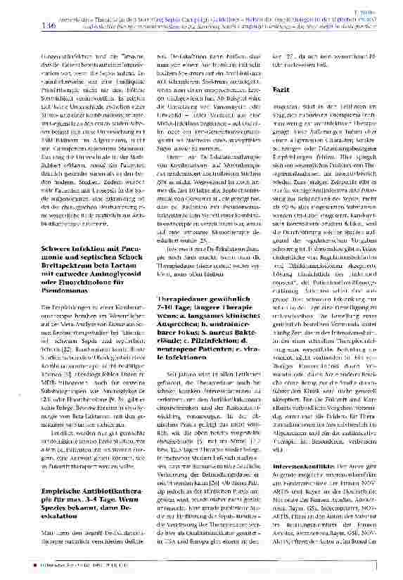 Vorschauseite 5: Antiinfektive Therapie in den Surviving Sepsis Campaign Guidelines -Helfen die Empfehlungen in der täglichen Praxis?