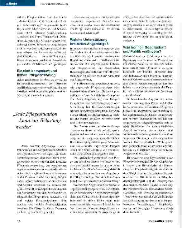 Vorschauseite 2: Pflegende Angehörige haben den Fachleuten viel zu sagen