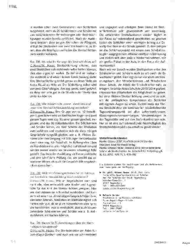 Vorschauseite 4: Konflikte sollten ausgetragen werden