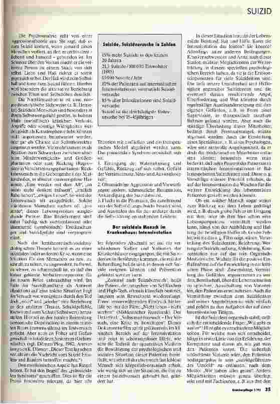 Vorschauseite 3: Suizidversuch - Suizid - Prävention Aus der Sicht der Krankenpflege - Teil 1