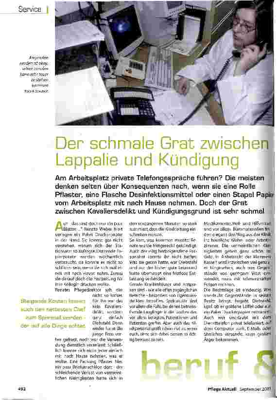 Vorschauseite 1: Der schmale Grat zwischen Lappalie und Kündigung