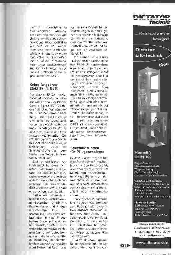 Vorschauseite 3: Pflegebett - Hilfe, Wohltat, Wohnmöbel