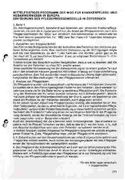 Vorschauseite 1: Mittelfristiges Programm der WGO für Krankenpflegeund Hebammenwesen in Europa // Einführung des Pflegeprozessmodells in Österreich