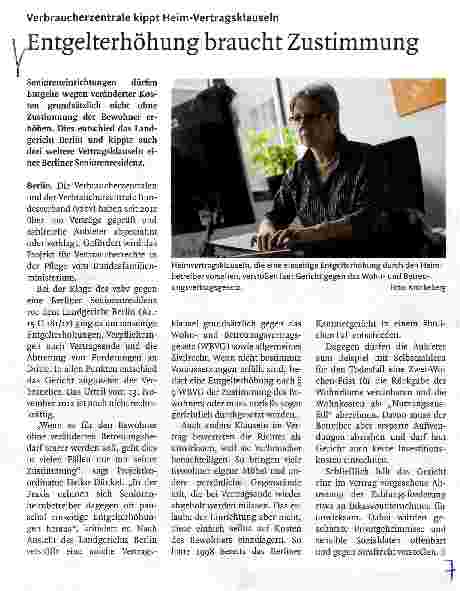 Vorschauseite 1: Entgelterhöhung braucht Zustimmung