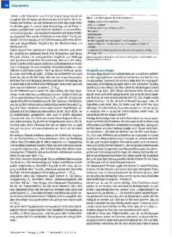 Vorschauseite 4: Versorgung auf der Palliativstation Sichtweise von Betroffenen