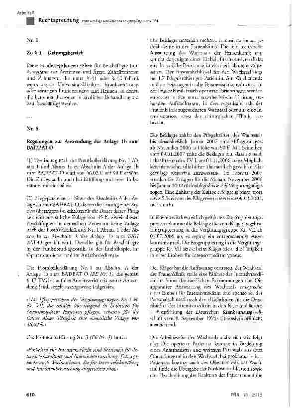 Vorschauseite 2: Intensivzulage und Stationsleitungszulage nach TV-L TV-L§ 43 Nr. 8 Abs. 1 und Abs. 2 Satz 1; Protokollerklärung Nr. 1 Abs. 1a und Nr. 3 Satz 1 und 2 zu Abschnitt Ader Anlage 1b zu…