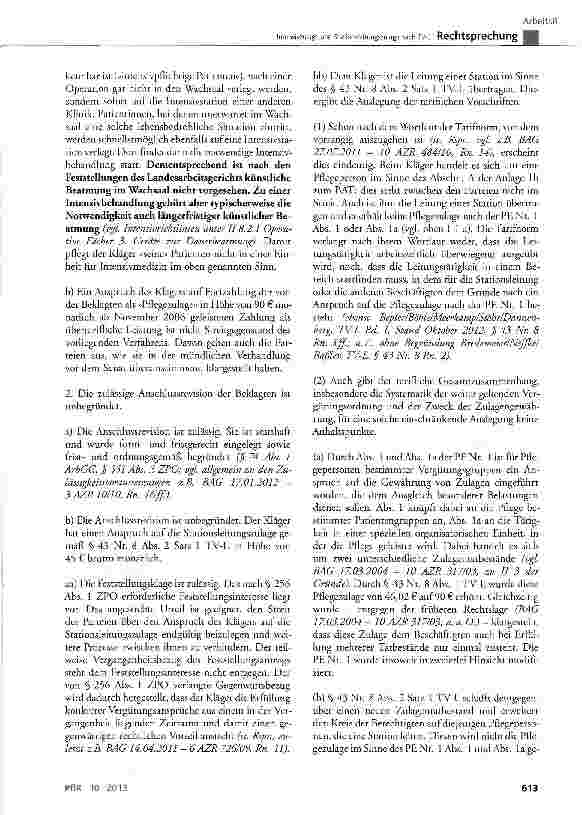 Vorschauseite 5: Intensivzulage und Stationsleitungszulage nach TV-L TV-L§ 43 Nr. 8 Abs. 1 und Abs. 2 Satz 1; Protokollerklärung Nr. 1 Abs. 1a und Nr. 3 Satz 1 und 2 zu Abschnitt Ader Anlage 1b zu…