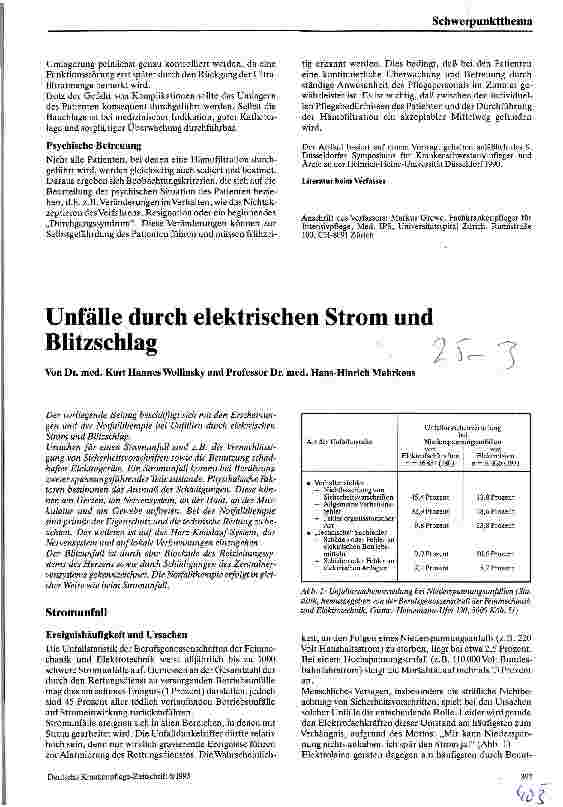 Vorschauseite 1: Unfälle durch elektrischen Strom und Blitzschlag