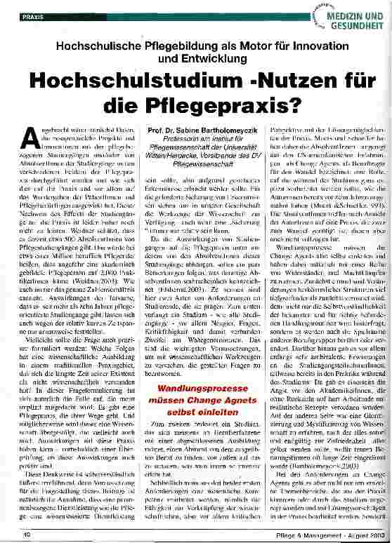 Vorschauseite 1: Hochschulstudium - Nutzen für die Pflegepraxis? Hochschulische Pflegebildung als Motor für Innovation und Entwicklung
