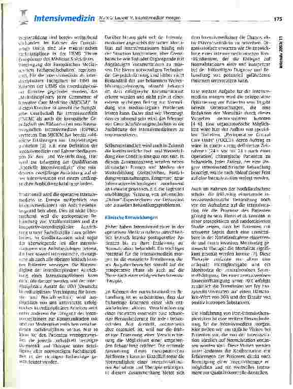 Vorschauseite 2: Intensivmedizin morgen