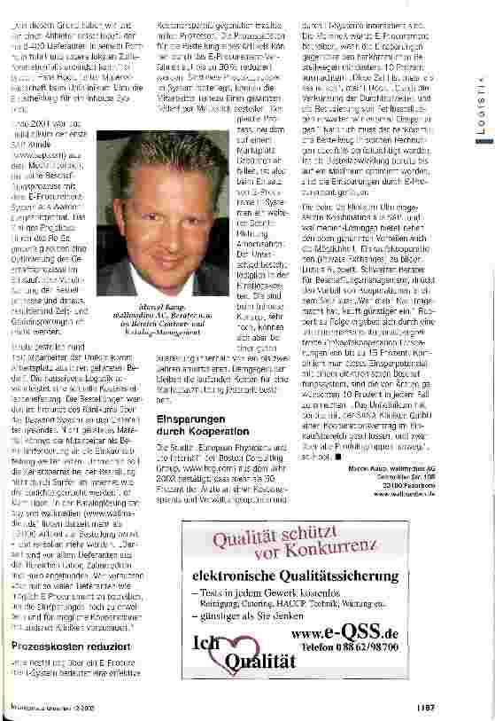 Vorschauseite 2: Knackpunkt: Integration in Klinikprozesse Uniklinikum Ulm nutzt E-Procurement-System