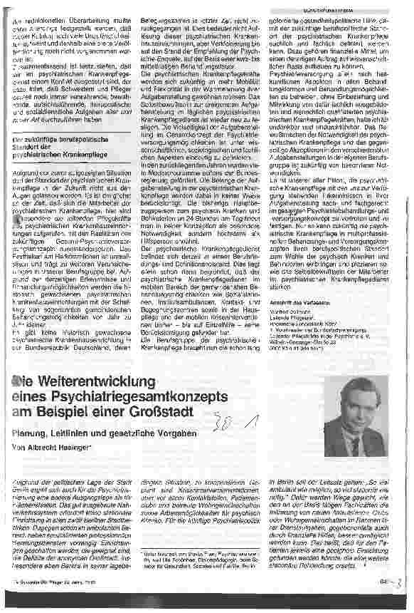 Vorschauseite 1: Die Weiterentwicklung eines Psychatriegesamtkonzepts am Beispiel einer Großstadt