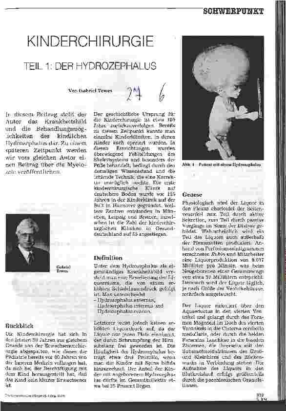 Vorschauseite 1: Kinderchirurgie Teil 1: Der Hydrocephalus