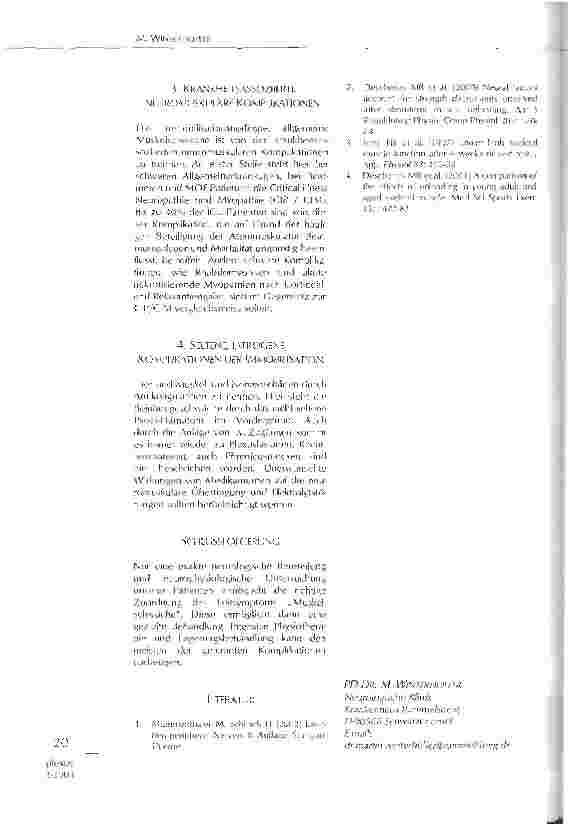 Vorschauseite 2: Neuromuskuläre Komplikationen der Immobilisation
