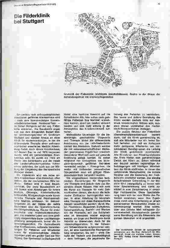 Vorschauseite 1: Die Filderklinik bei Stuttgart