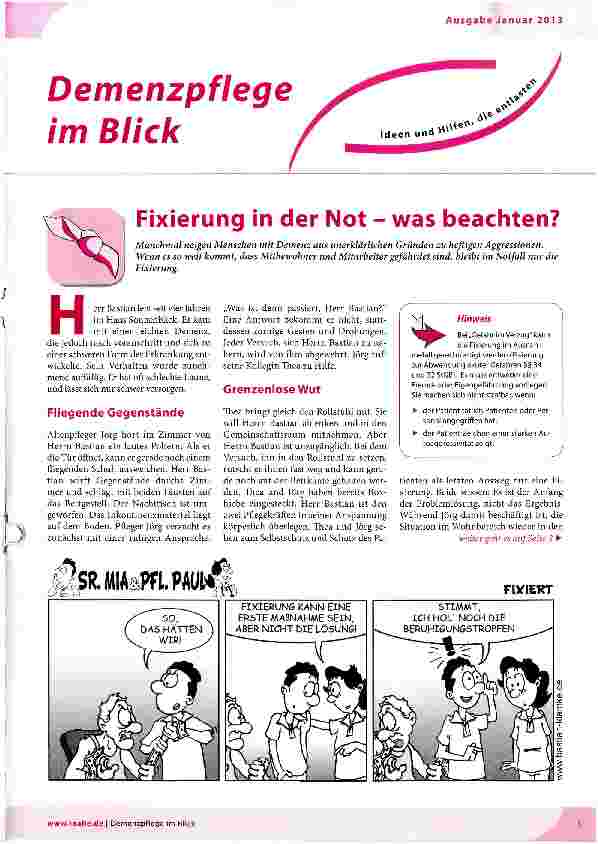Vorschauseite 1: Fixierung in der Not - was beachten?