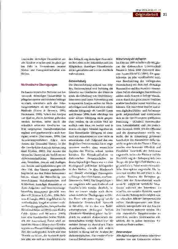 Vorschauseite 3: «Mein Lohn ist, dass ich darf». Wie Hausmütter den Machtverlust ihrer Position in Häusern für «Kranke und Pflegebedürftige» zwischen 1945 und 1995 im Rückblick erinnerten