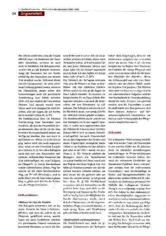 Vorschauseite 6: «Mein Lohn ist, dass ich darf». Wie Hausmütter den Machtverlust ihrer Position in Häusern für «Kranke und Pflegebedürftige» zwischen 1945 und 1995 im Rückblick erinnerten