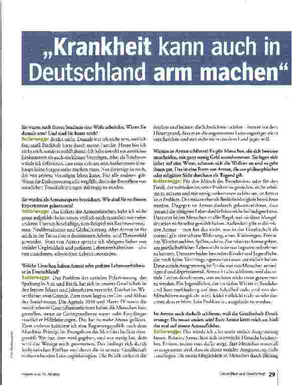 Vorschauseite 2: „Krankheit kann auch in Deutschland arm machen