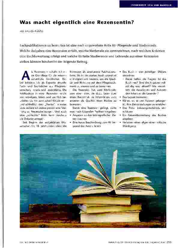 Vorschauseite 1: Was macht eigentlich eine Rezensentin?