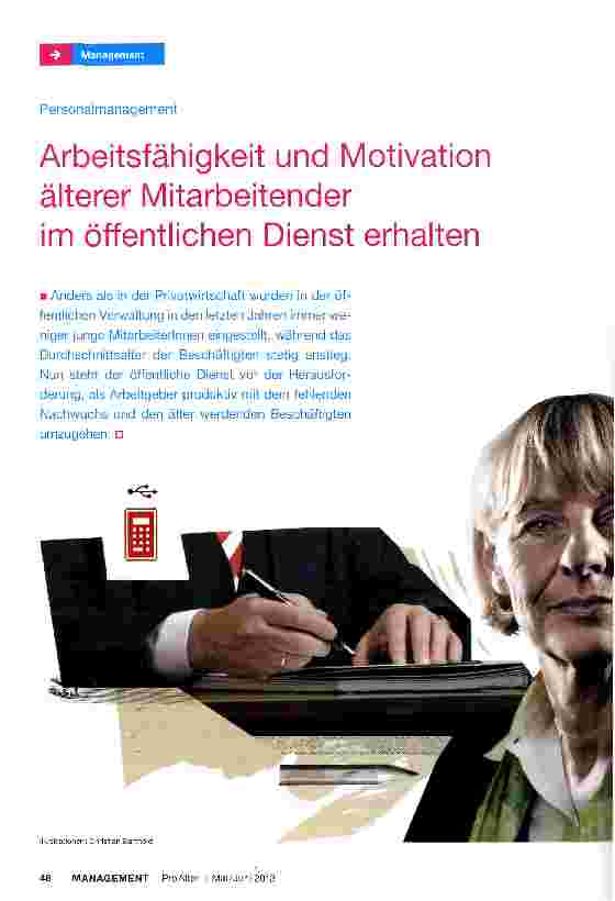 Vorschauseite 1: Arbeitsfähigkeit und Motivation älterer Mitarbeitender im öffentlichen Dienst erhalten