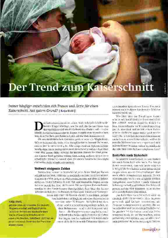 Vorschauseite 1: Der Trend zum Kaiserschnitt