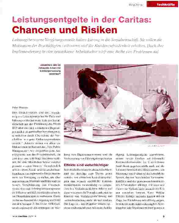 Vorschauseite 1: Leistungsentgelte in der Caritas: Chancen und Risiken