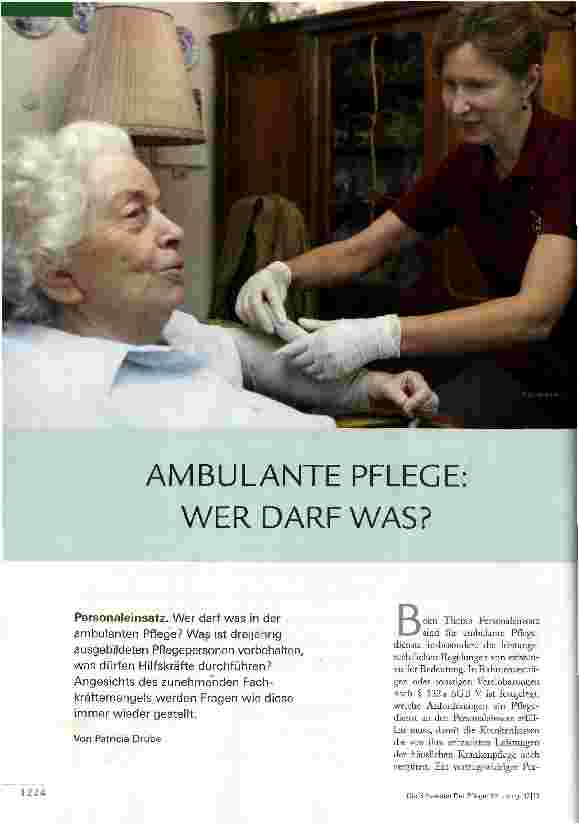 Vorschauseite 1: AMBULANTE PFLEGE WER DARF WAS?