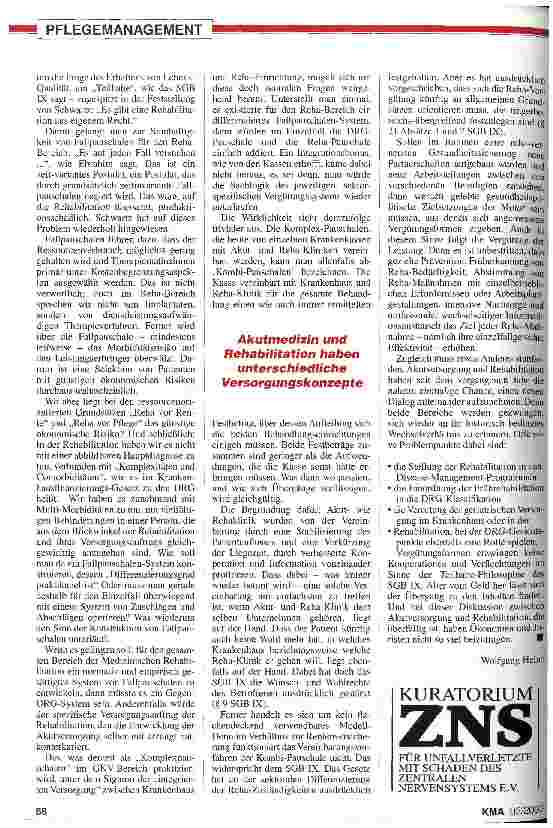 Vorschauseite 3: Fallpauschalen in der Rehabilitation? Vergütungsstrukturen