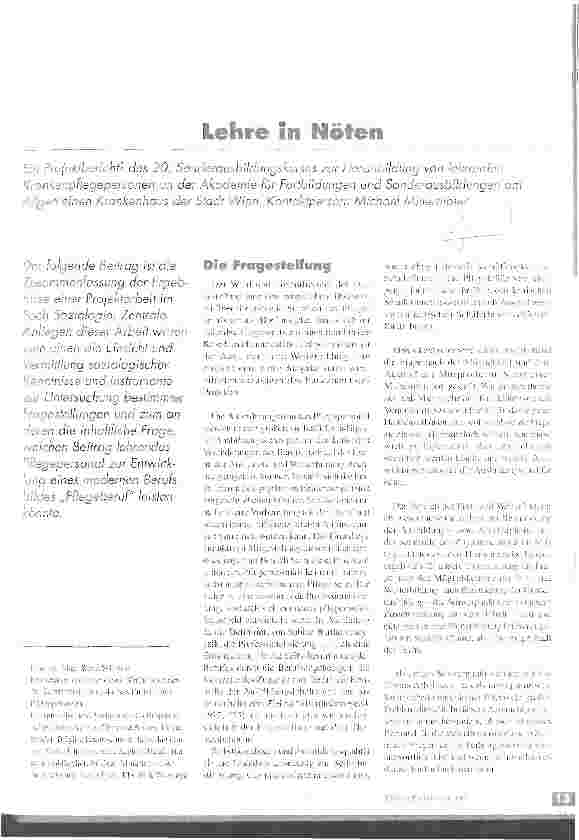 Vorschauseite 1: Lehre in Nöten Projektbericht des 20. Sonderausbildungskurses. .. an der Akademie für Fortbildungen und Sonderausbildungen. .. Wien