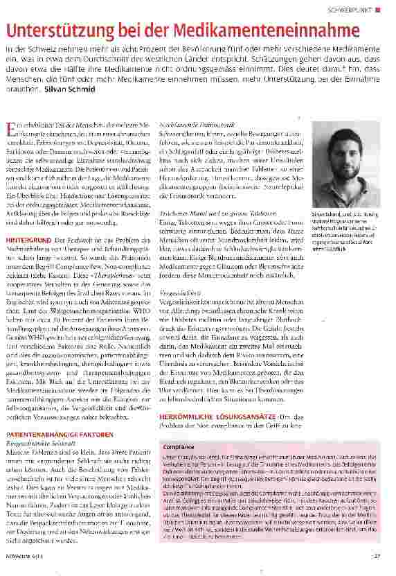 Vorschauseite 1: Unterstützung bei der Medikamenteneinnahme