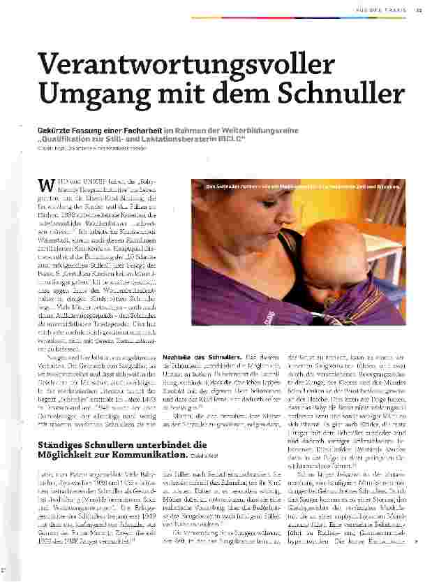 Vorschauseite 1: Verantwortungsvoller Umgang mit dem Schnuller