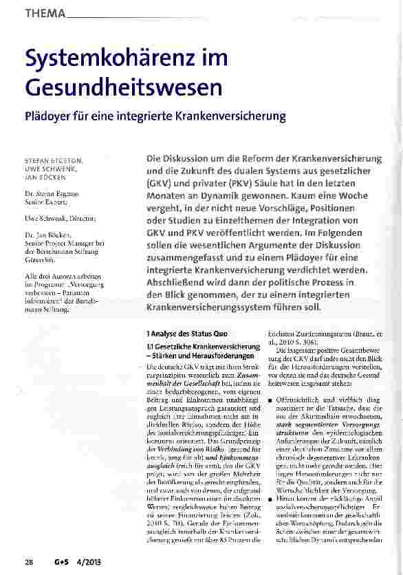 Vorschauseite 1: Systemkohärenz im Gesundheitswesen