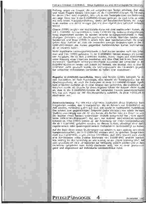 Vorschauseite 3: E-Learning - einige Ergebnisse aus empirisch-pädagogischer Forschung