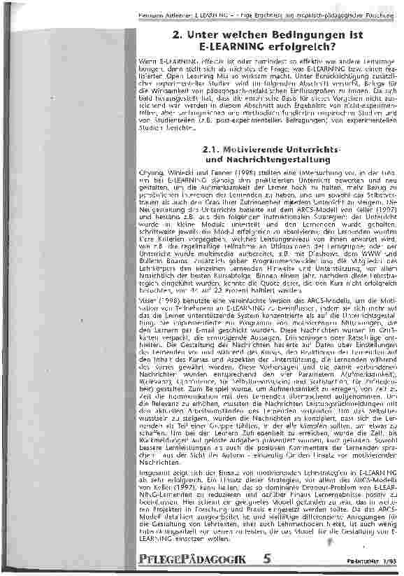 Vorschauseite 4: E-Learning - einige Ergebnisse aus empirisch-pädagogischer Forschung