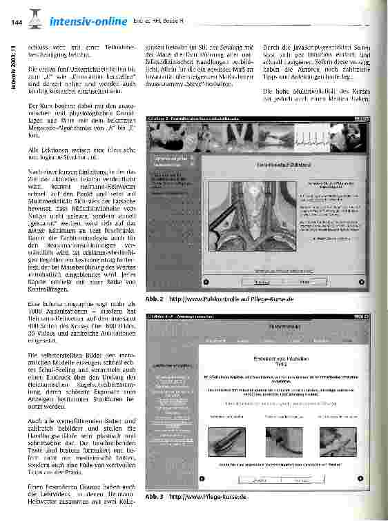 Vorschauseite 2: -Pflege-Kurse. de, Ein internetbasierter Reanimationskurs, -pflegeumfrage. de, Deine Meinung ist gefragt! -Schulli. de, Thema: Kardiotechnik