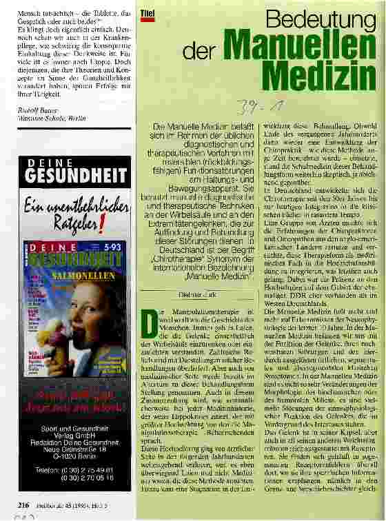 Vorschauseite 1: Bedeutung der manuellen Medizin