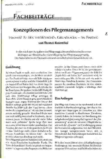 Vorschauseite 1: Konzeptionen des Pflegemanagements Hinweise zu den theoretischen Grundlagen - ein Einstieg