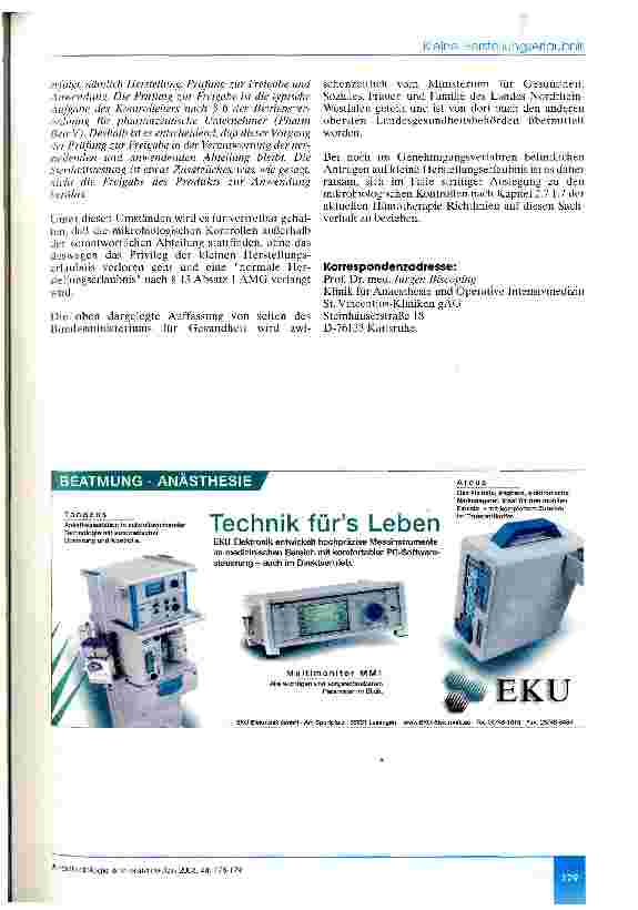 Vorschauseite 2: Kleine Herstellungserlaubnis gemäß § 34 Nr. 5 des Transfusionsgesetzes