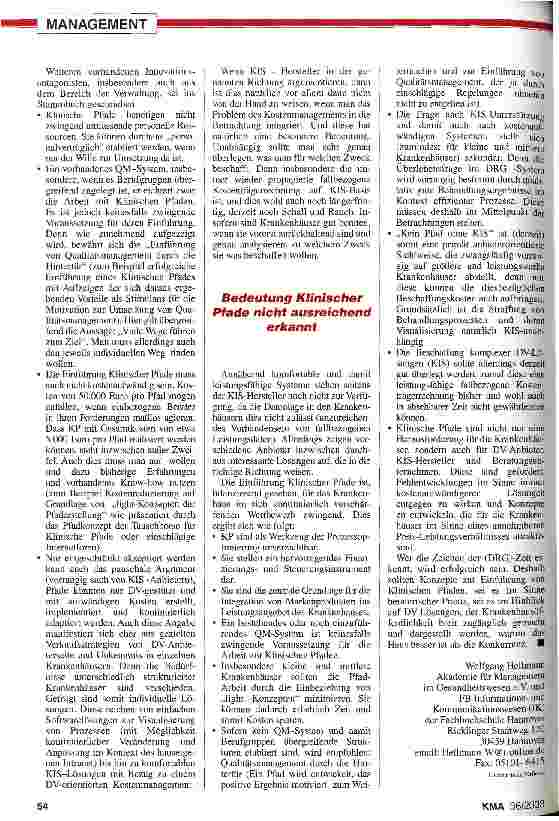 Vorschauseite 3: Klinische Pfade: Wettbewerb der Instrumente